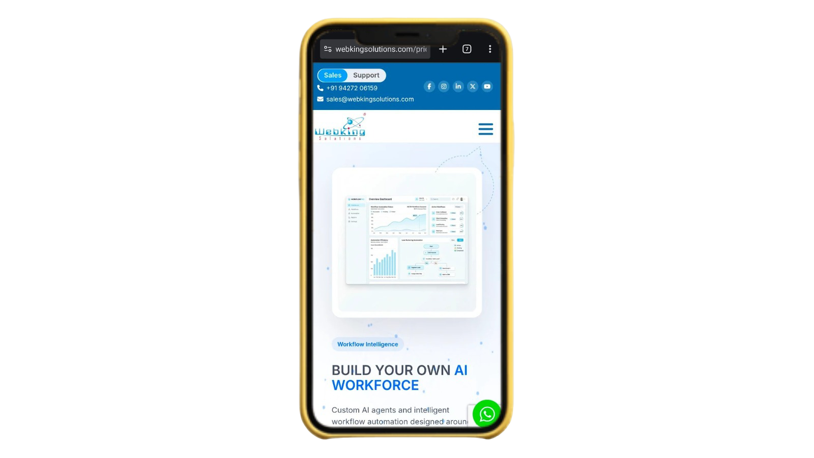 Website preview on mobile
